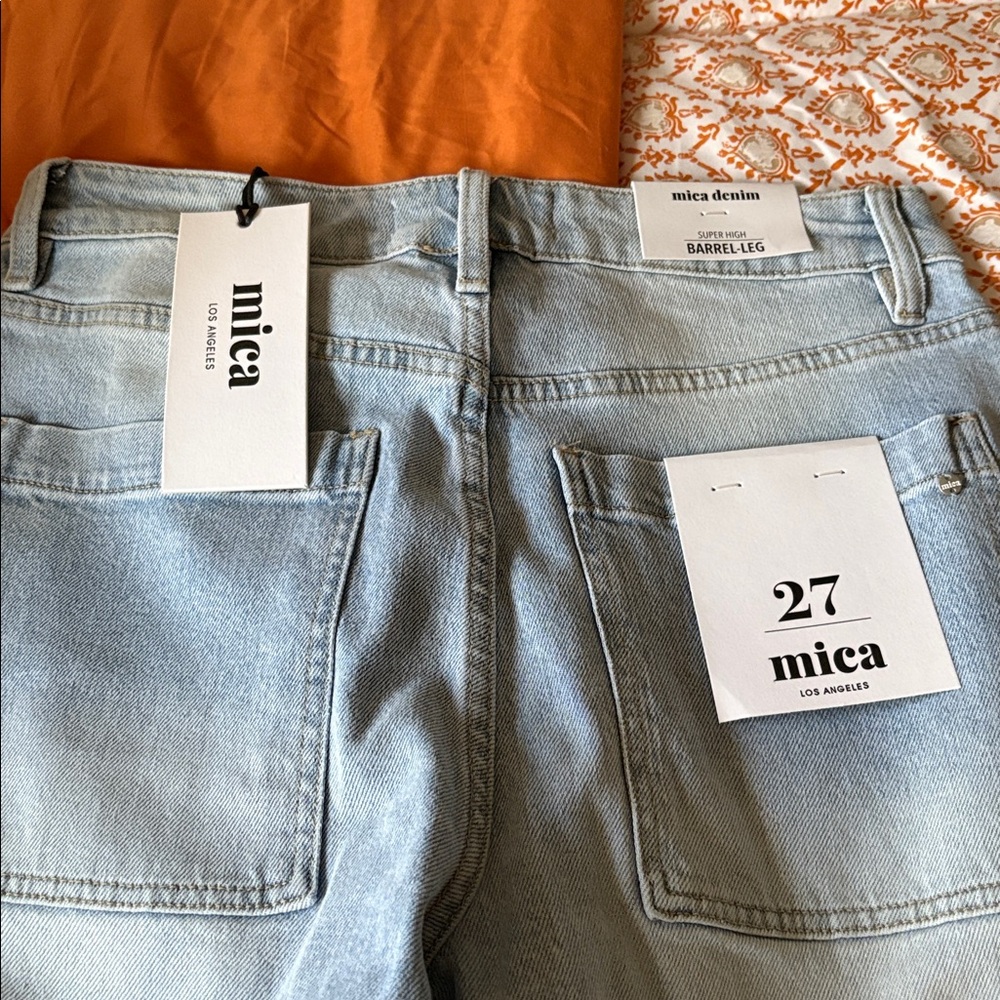 Mica Denim Barrel-Leg Jeans in Light Blue
